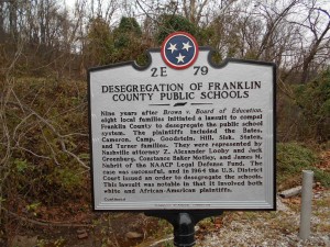 historical marker for desegregation of Franklin County schools